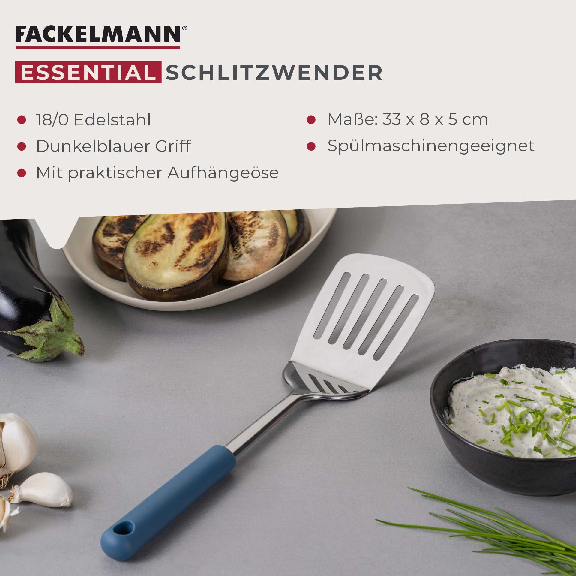 Łopatka do przewracania Essential, niebieska - idealna do serwowania potraw