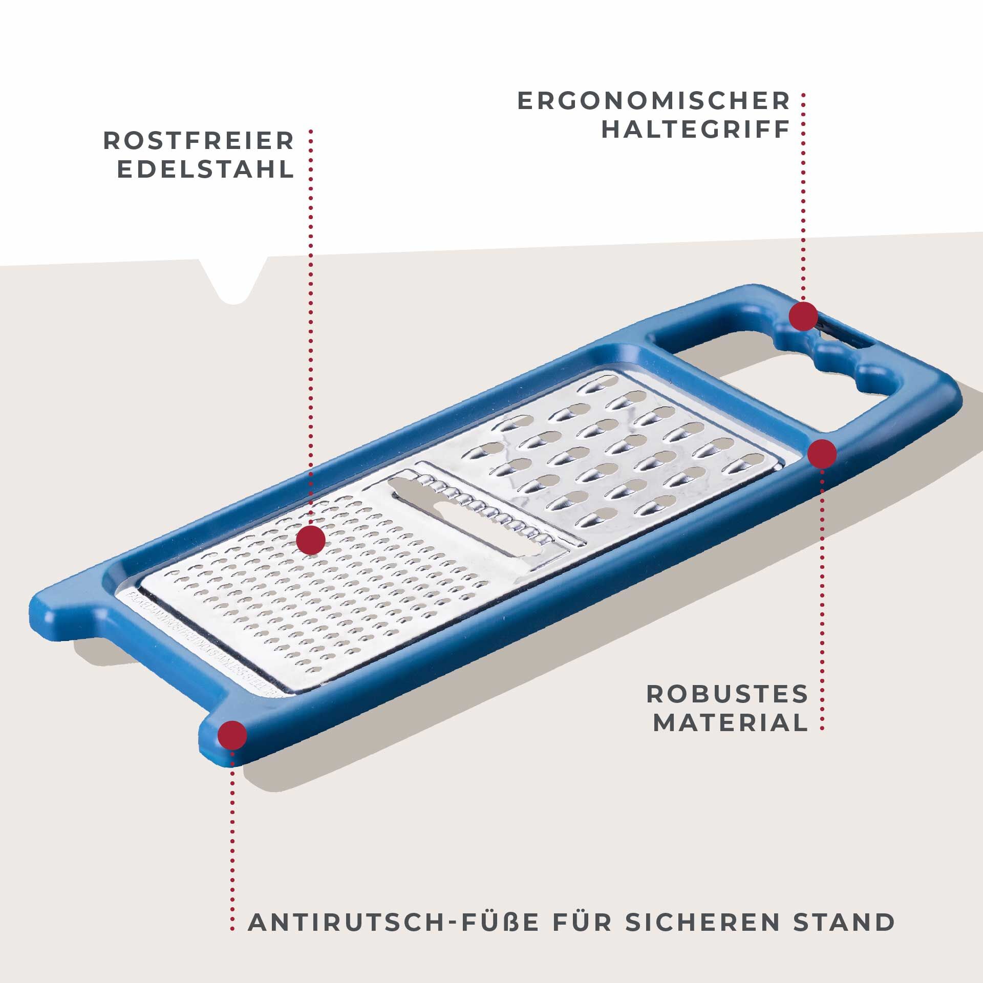 Uniwersalna tarka Essential, niebieska - wszechstronność w kuchni