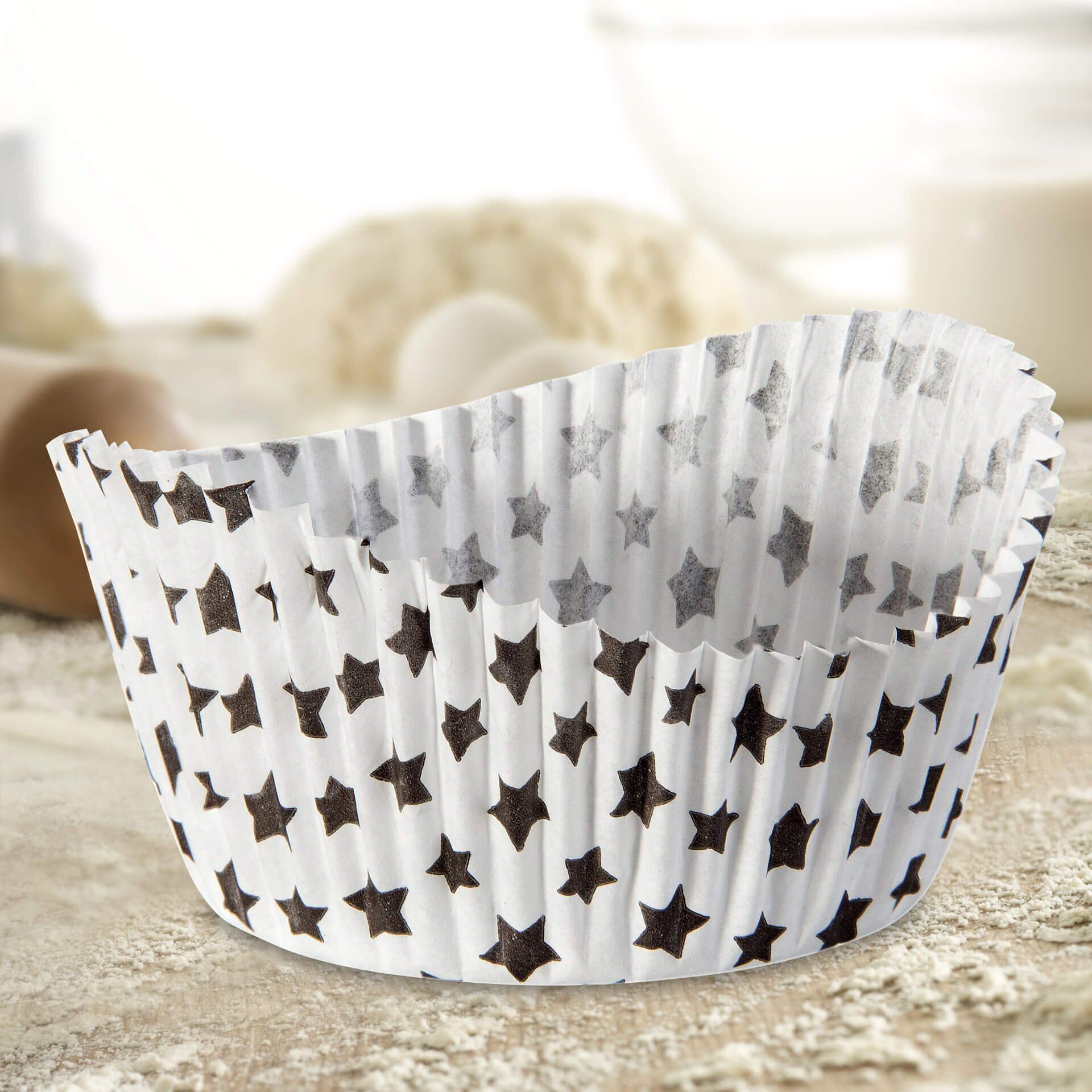 Papierowe foremki do muffinów w kształcie gwiazdki – idealne do pieczenia