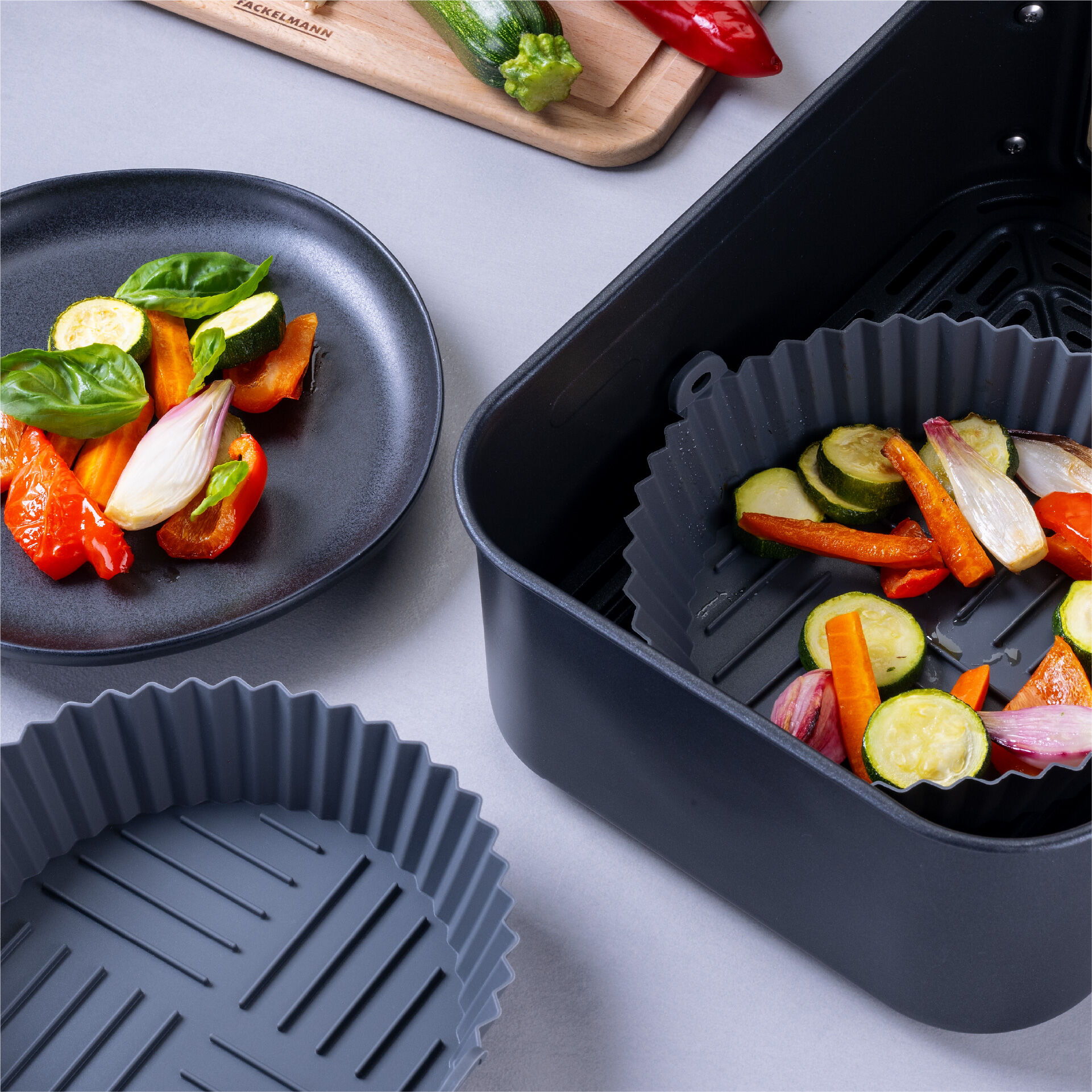 Okrągła forma silikonowa do frytkownic na gorące powietrze – chrupiące potrawy bez przywierania