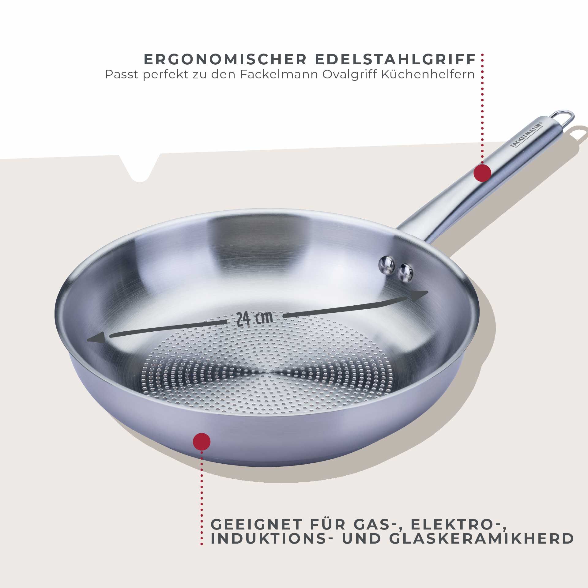 Patelnia stalowa z owalnym uchwytem, Ø24cm – doskonałe smażenie