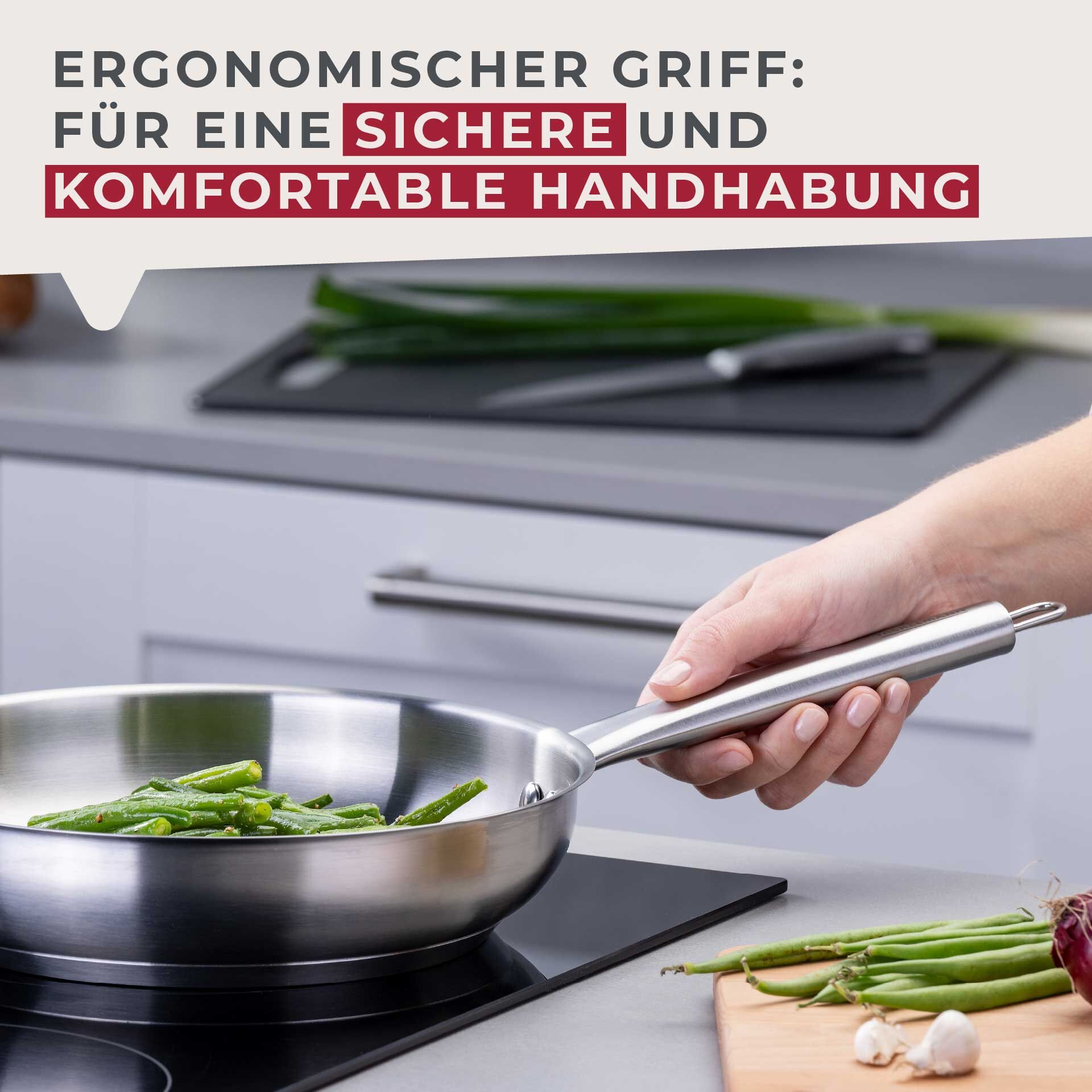 Patelnia stalowa z owalnym uchwytem, Ø24cm – doskonałe smażenie