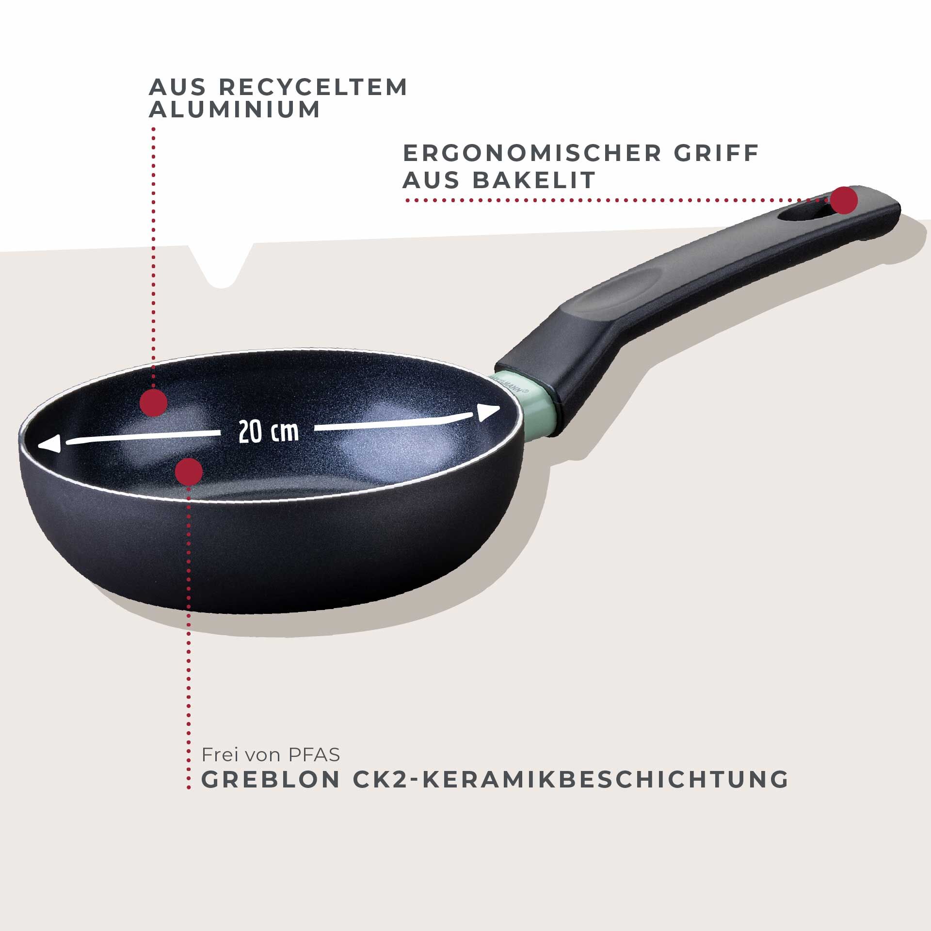 Mała patelnia ceramiczna Brandao - idealna do smażenia