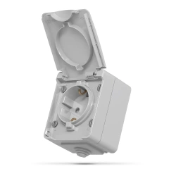 Surface-mounted single Schuko socket IP20 white VIDEX BINERA