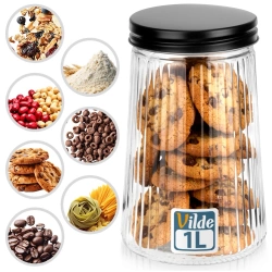 Dry Food Storage Container Glass with Lid 1 l