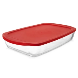 Auflaufform mit Deckel aus Glas 39x24x7 cm, 3.7 l | Ofenform, Lasagneform, Backform, Braten im Backofen