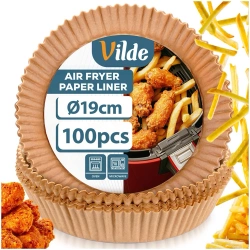 Einsatz für Heißluftfritteuse Ölfrei aus Papier Runder 19 cm 100 Stk. | Air Fryer, Fritteusen-Einlagen Einweg-Backpapier Einwegpapier