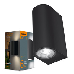 Facade double-sided luminaire VIDEX-6W-PELLE-BLACK