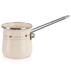 Turkish Coffee Pot Enamel Cream TONCA 600 ml