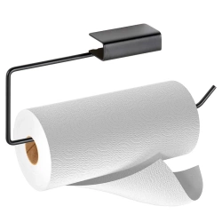 Küchenrollenhalter aus Metall Schwarz 30x4.5x13 cm | Rollenhalter, Wandrollenhalter für Küche, Küchenpapierhalter