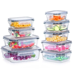 Food Containers Glass with Lid and Gasket 9 pcs