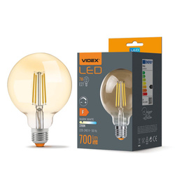 Żarówka LED E27 G95 7W 2200K 700lm ściemnialna amber