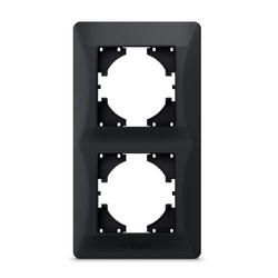 Ramka podwójna pionowa czarna grafitowa BINERA