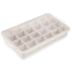 Eiswürfelform mit Deckel aus Silikon Beige 22.5x13x3 cm | Eiskugelform, Eiswürfelbehälter, Eiswürfel, Gekühlte Getränke