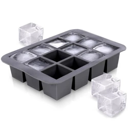 Silikonform Eiswürfelform Eiswürfelbehälter Eiswürfelbereiter aus Silikon 19,5x14x4 cm