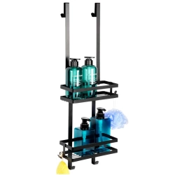 Shower Shelf Metal Black Hanging 23x10.5x75 cm