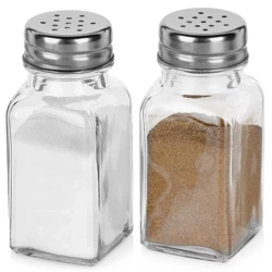 Salz- und Pfefferstreuer Gewürzspender Gewürzdosen aus Glas 80 ml 2 Stk.