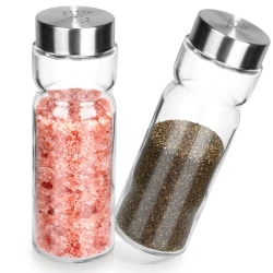 Salz- und Pfefferstreuer aus Glas 170 ml 2 Stk. | Gewürzstreuer, Salzstreuer, Set, Gewürzdosen