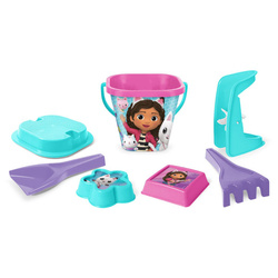 Gabby's Dollhouse komplet do piasku 7 el. wiaderko grabki młynek foremki