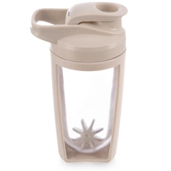 Protein Shaker Bottle with Tritan Ball Beige Leakproof 700 ml