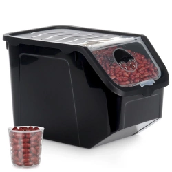 Vegetable Storage Container with Lid Black 12 l