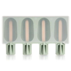 Ice Lolly Mould Silicone with Lid Green
