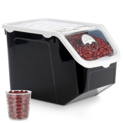 Vegetable Storage Container with Lid Black 12 l