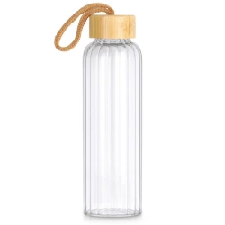 Wasserflasche aus Glas 500 ml | Trinkflasche, Sportflasche, Sport, für Fitness, Wandern, Camping, Schule, Büro