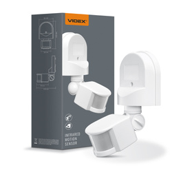 Czujnik ruchu i światła Videx podczerwień IP44 moc 1200W zasięg 12m 180°