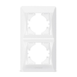 Frame 2 gang vertical white VIDEX BINERA