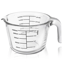 Messbecher aus Glas 1 l | mit Skalierung, Messkanne