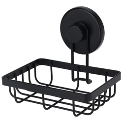 Shower Shelf Metal Black with Suction Cup 13.5x10.5x11.5 cm