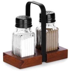 Salt and Pepper Shakers with Stand 3 pcs