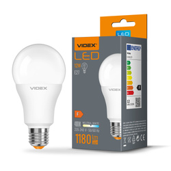 Żarówka LED E27 A60 12W = 82W 1180lm 4000K Neutralna Biel 240° Videx