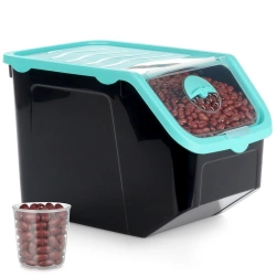 Aufbewahrungsbox für Obst und Gemüse mit Deckel Schwarz 12 l | Aufbewahrungsbehälter, Frischhaltedose, Gemüsebox, Kartoffel, Zwiebel