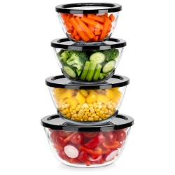 Schüssel aus Glas 750 ml / 1 l / 1.5 l / 2 l 4 Stk. | Salatschüssel, Servierschüssel, Schale für Suppen