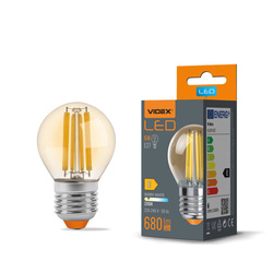 Żarówka LED filamentowa E27 G45 6W ciepła amber