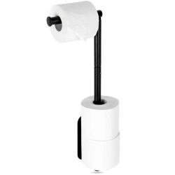 Toilettenpapierhalter aus Stahl Schwarz 46.5 cm | Klopapierhalter, Klorollenhalter, WC, Papierrollenhalter