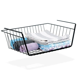 Hängekorb hängender Korb Aufbewahrungskorb zum Einhängen aus schwarzem Metall 40,5x26,5x14,5 cm