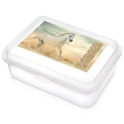 Frühstücksbox Transparent Pferd 750 ml | Brotdose, Lunchbox, Brotbüchse, Lebensmittelbehälter Frischhaltedose