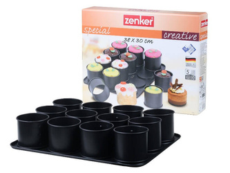 Forma do pieczenia mini tortów, 12 części, czarna metaliczna Zenker