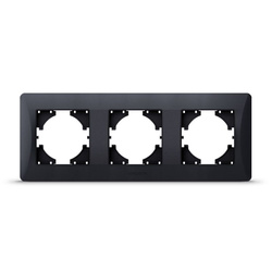 Ramka 3-krotna pozioma czarny grafit BINERA