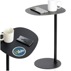 Side Table Metal Black 35x25x53 cm