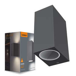 Kinkiet Ogrodowy Lampa Elewacyjna Videx LED 2x GU10 IP54 Szary ARON