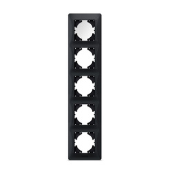 Frame 5 gang vertical black graphite VIDEX BINERA