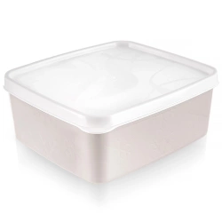 Frischhaltedose mit Deckel Beige 650 ml | Aufbewahrungsbehälter Aufbewahrungsbox Aufbewahrungsdose Vorratsdosen