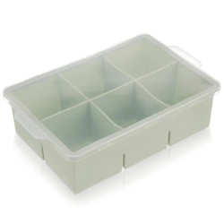 Eiswürfelform mit Silikondeckel Grün XXL 18.5x12x5 cm | Eiskugelform, Eiswürfelbehälter, Eiswürfel, Gekühlte Getränke