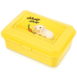 Frühstücksbox Gelb Kaninchen 750 ml | Brotdose, Lunchbox, Brotbüchse, Lebensmittelbehälter Frischhaltedose