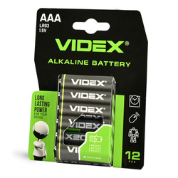 Bateria alkaliczna Videx AAA 1200mAh 12 szt. w blisterze