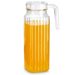 Jug Glass with Lid Narrow for Refrigerator 1 l